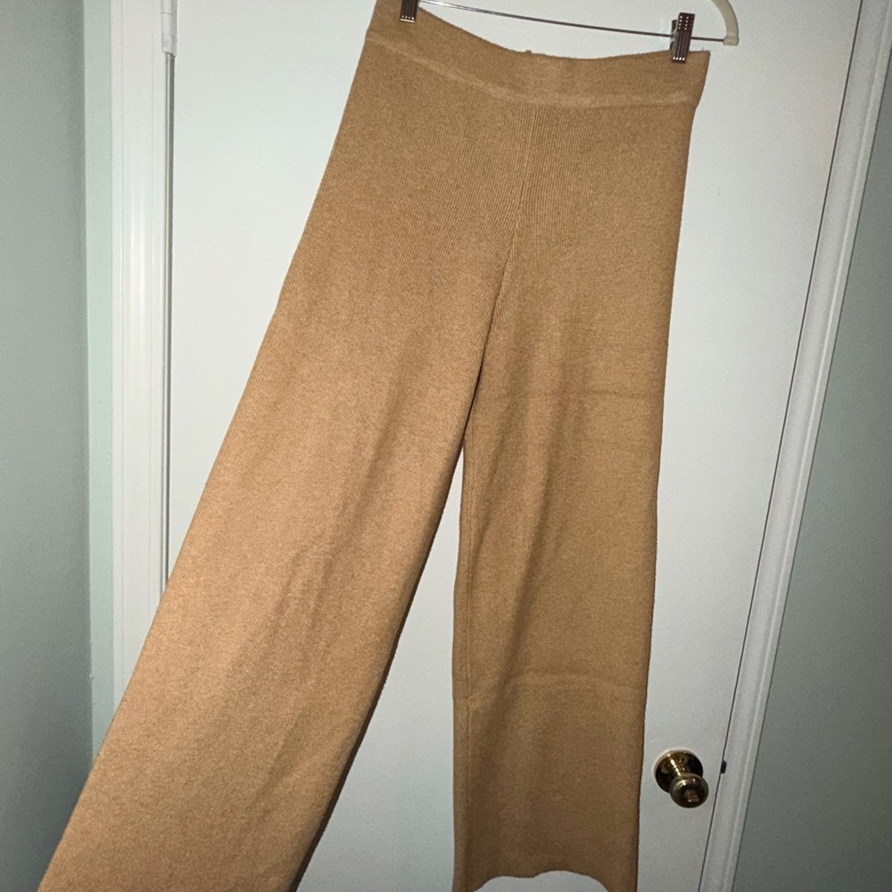 English Factory Camel Wide-Leg Pants - Picture 3 of 13